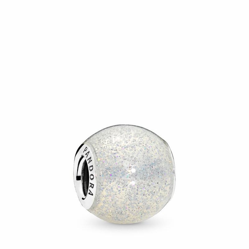 Pandora Glitter Ball Charm Europe - Sterling Silver/Enamel/White - 712836PUI